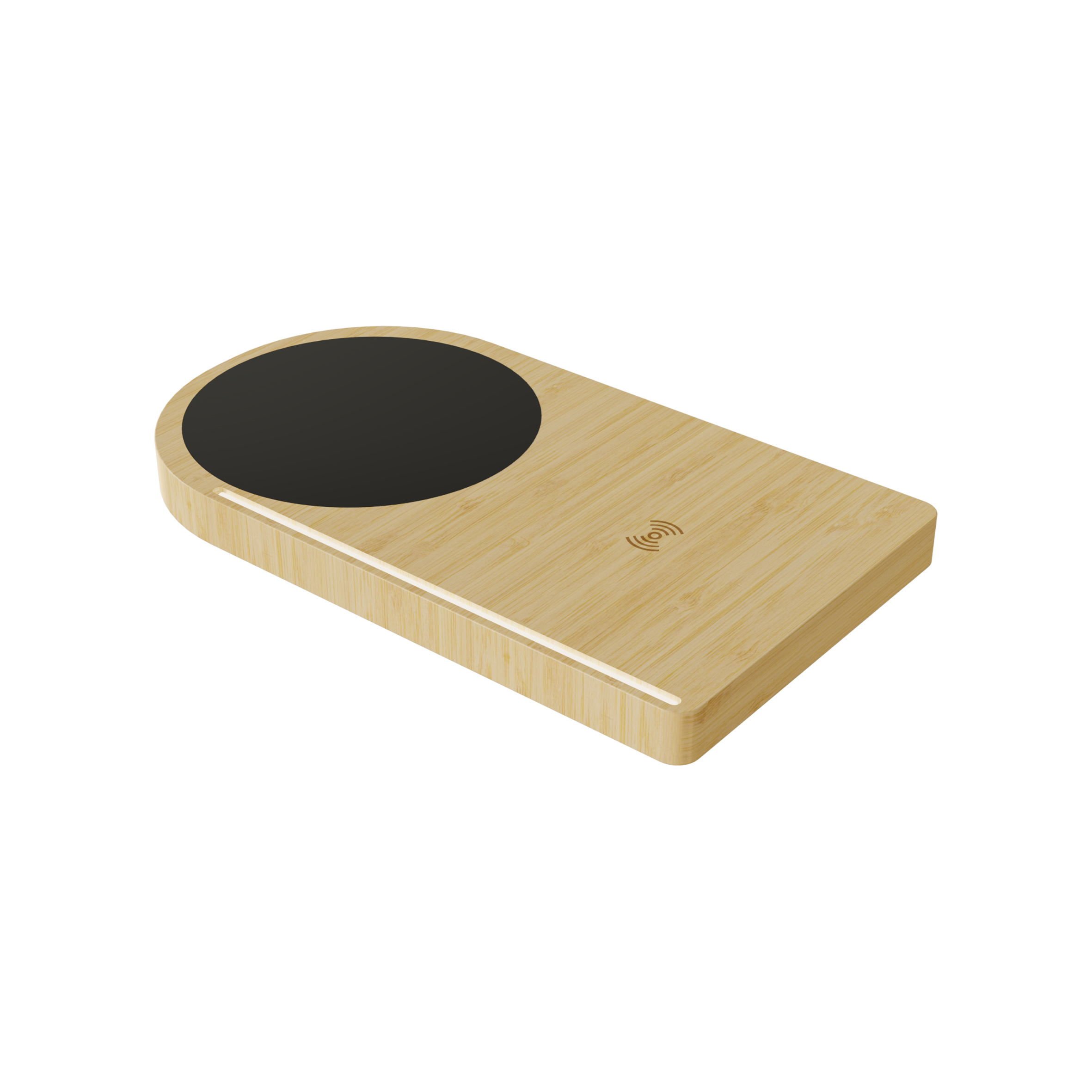 Bamboo Wireless Charger With Cup Warmer And LED Light